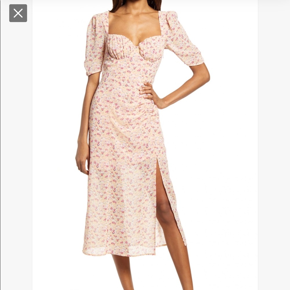 ASTR the Label Floral Milkmaid MIDI Dress - S
